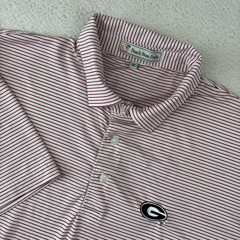 GEORGIA BULLDOGS x PEACH STATE PRIDE Mens Performance Polo Shirt XL White UGA SS